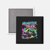 Bunte Graffiti-Kunst für Monster Trucks Magnet (Vorderseite/Rückseite)
