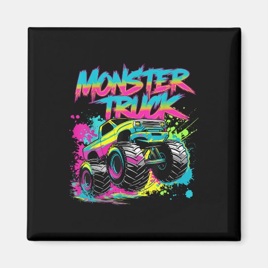 Bunte Graffiti-Kunst für Monster Trucks Magnet (Vorne)