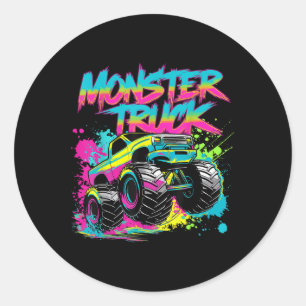 Bunte Graffiti-Kunst für Monster-Trucks Runder Aufkleber