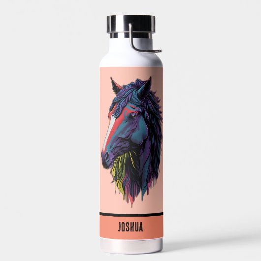 Bunte Graffiti-Kunst Pferd für Pferdeliebhaber Trinkflasche (Links)
