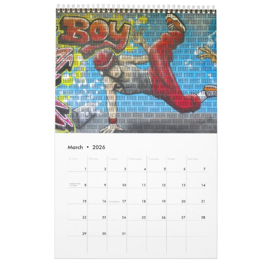 Bunte Graffiti-Malerei-Straßen-Kunst 2018 Kalender (Mär 2026)