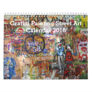 Bunte Graffiti-Malerei-Straßen-Kunst 2018 Kalender