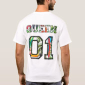 Bunte Graffiti-Text Queen T-Shirt (Rückseite)