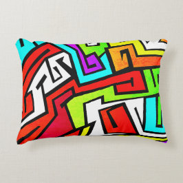 Bunte Graffitiillustration Dekokissen