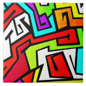 Bunte Graffitiillustration Fliese (Vorderseite)