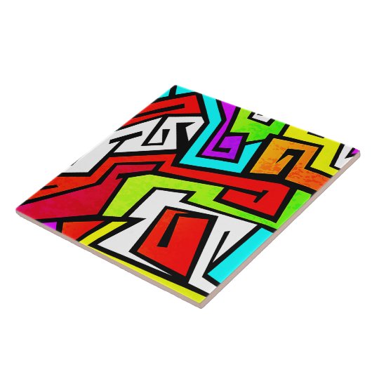 Bunte Graffitiillustration Fliese (Seite)