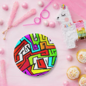 Bunte Graffitiillustration Pappteller (Party)