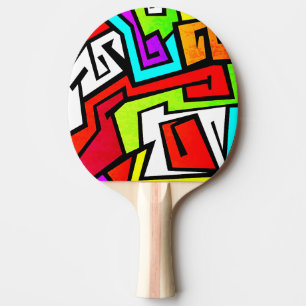 Bunte Graffitiillustration Tischtennis Schläger