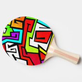 Bunte Graffitiillustration Tischtennis Schläger (Seitenansicht)