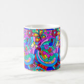 bunte groovy Hippieart-Liebe-Tasse Kaffeetasse (VorderseiteRechts)