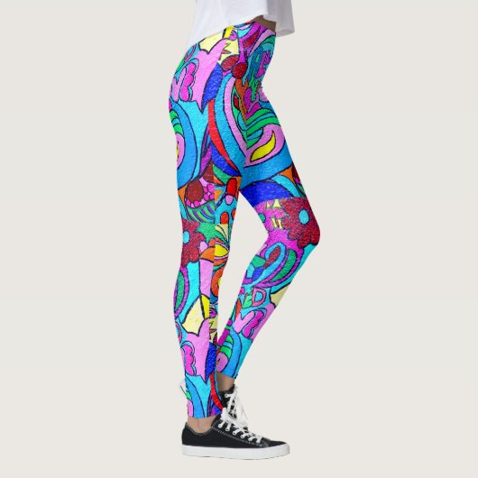 bunte groovy psychedelische Liebe Leggings (Rechts)