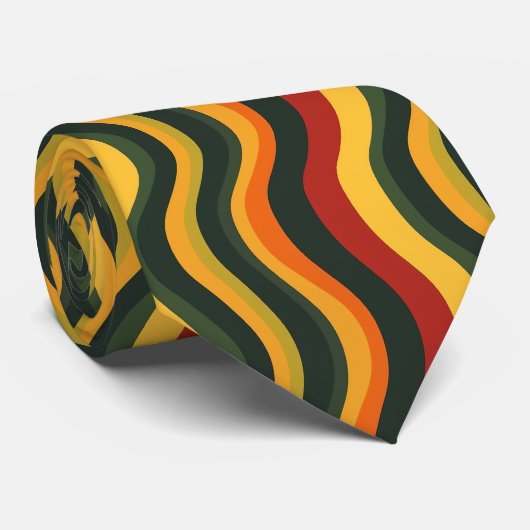 Bunte Groovy Retro Krawatte (Gerollt)