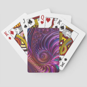 Bunte Groovy Trippy Funky Spirale Fraktal Kunst Spielkarten