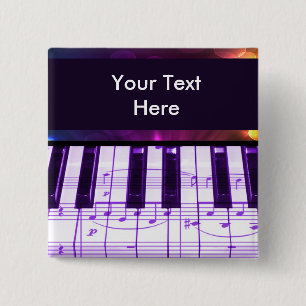 Bunte großartiges Klavier-Tastatur und Musiknoten Button