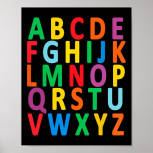 Bunte Großbuchstaben Alphabet Lernen Abc Junge Poster