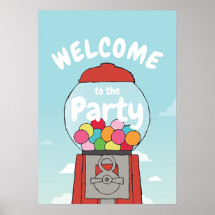 Bunte Gumball-Themenparty Gumball Party Poster