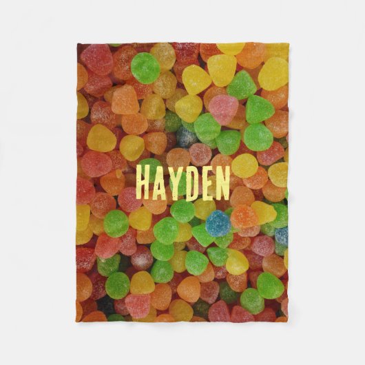 Bunte Gumdrops Süßigkeiten Personalisiert Fleecedecke (Vorderseite)