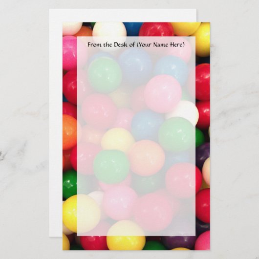 Bunte Gummi-Ball-Süßigkeit Briefpapier (Vorne/Hinten)