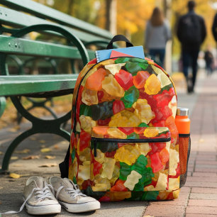Bunte Gummibärchen im All-Over-Print Bedruckter Rucksack