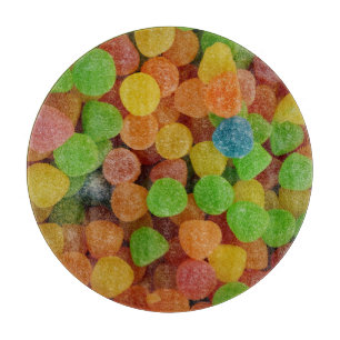 Bunte Gummibärchen Süßigkeiten Schneidebrett