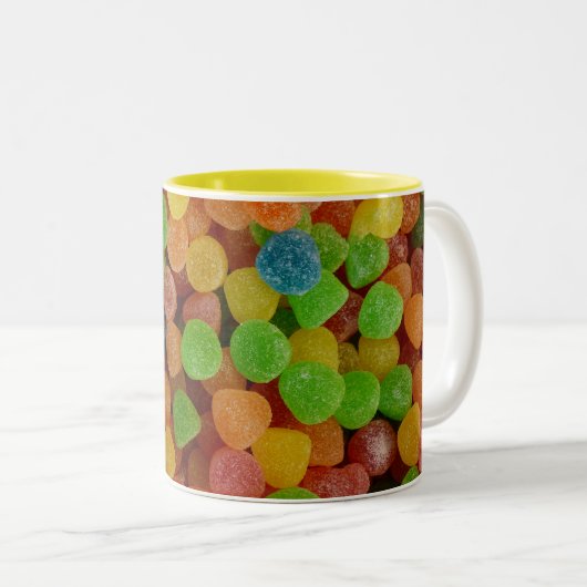 Bunte Gummibärchen Zweifarbige Tasse (VorderseiteRechts)