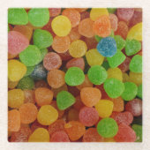 Bunte Gummibonbons Candy Quirky Glasuntersetzer (Vorderseite)