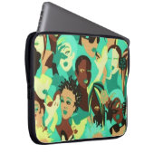 Bunte Haar-Entwurf Afrocentric Laptop-Hülse Laptopschutzhülle (Vorne Rechts)
