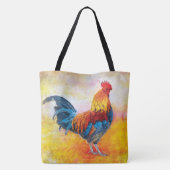 Bunte Hahn-Digital-Kunst-Malerei Tasche (Rückseite)