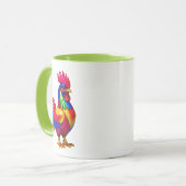 Bunte Hahn-Volksillustration Tasse (Vorderseite Links)