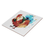 Bunte Hahn-Wasserfarbe-Hühner Fliese (Seite)
