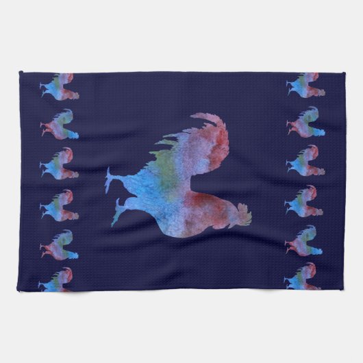 Bunte Hähne Handtuch (Horizontal)