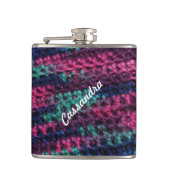 Bunte Häkelarbeit Flachmann (Vorderseite)