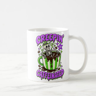 Bunte Halloween Creepin Caffeinierte Tasse