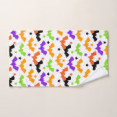 Bunte Halloween-Fledermäuse Duschvorhang Badhandtuch Set (Handtuch)