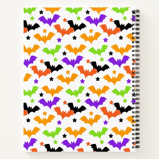 Bunte Halloween-Fledermäuse Notizblock (Rückseite)