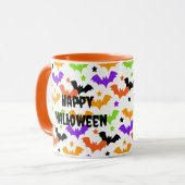 Bunte Halloween-Fledermäuse Tasse (Vorderseite Links)