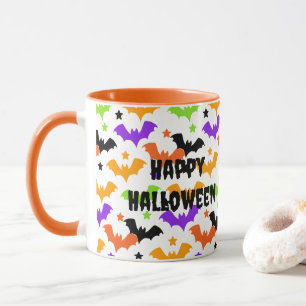 Bunte Halloween-Fledermäuse Tasse
