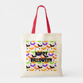 Bunte Halloween-Fledermäuse Tragetasche (Rückseite)