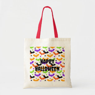 Bunte Halloween-Fledermäuse Tragetasche