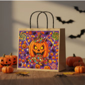 Bunte Halloween-Kürbis Große Geschenktüte
