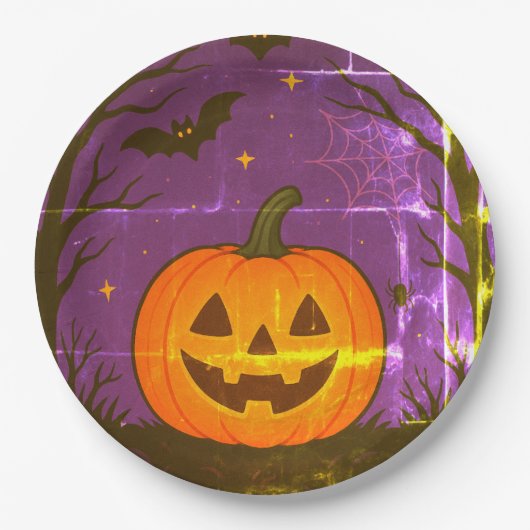 Bunte Halloween Pumpkin Napkins Pappteller (Vorderseite)