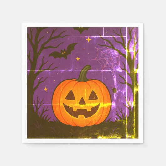 Bunte Halloween Pumpkin Napkins Serviette (Vorderseite)