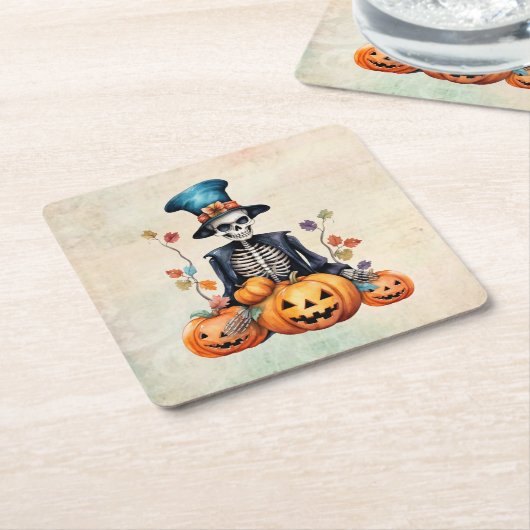 Bunte Halloween Skeleton Paper Untersetzer (angewinkelt)