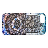 Bunte Hamsa Augen-Fraktal-Kunst Case-Mate iPhone Hülle (Rückseite (Horizontal))