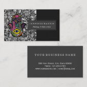 Bunte Hand gezeichnete Hamsa Hand Visitenkarte (Vorne/Hinten)