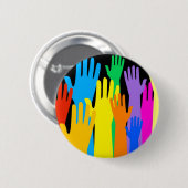 Bunte Hände Button (Vorne & Hinten)