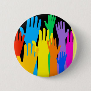 Bunte Hände Button