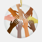 Bunte Hände Keramik Ornament (Vorne)