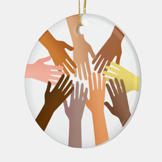 Bunte Hände Keramik Ornament (Links)