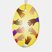 Bunte Hände Keramik Ornament (Links)